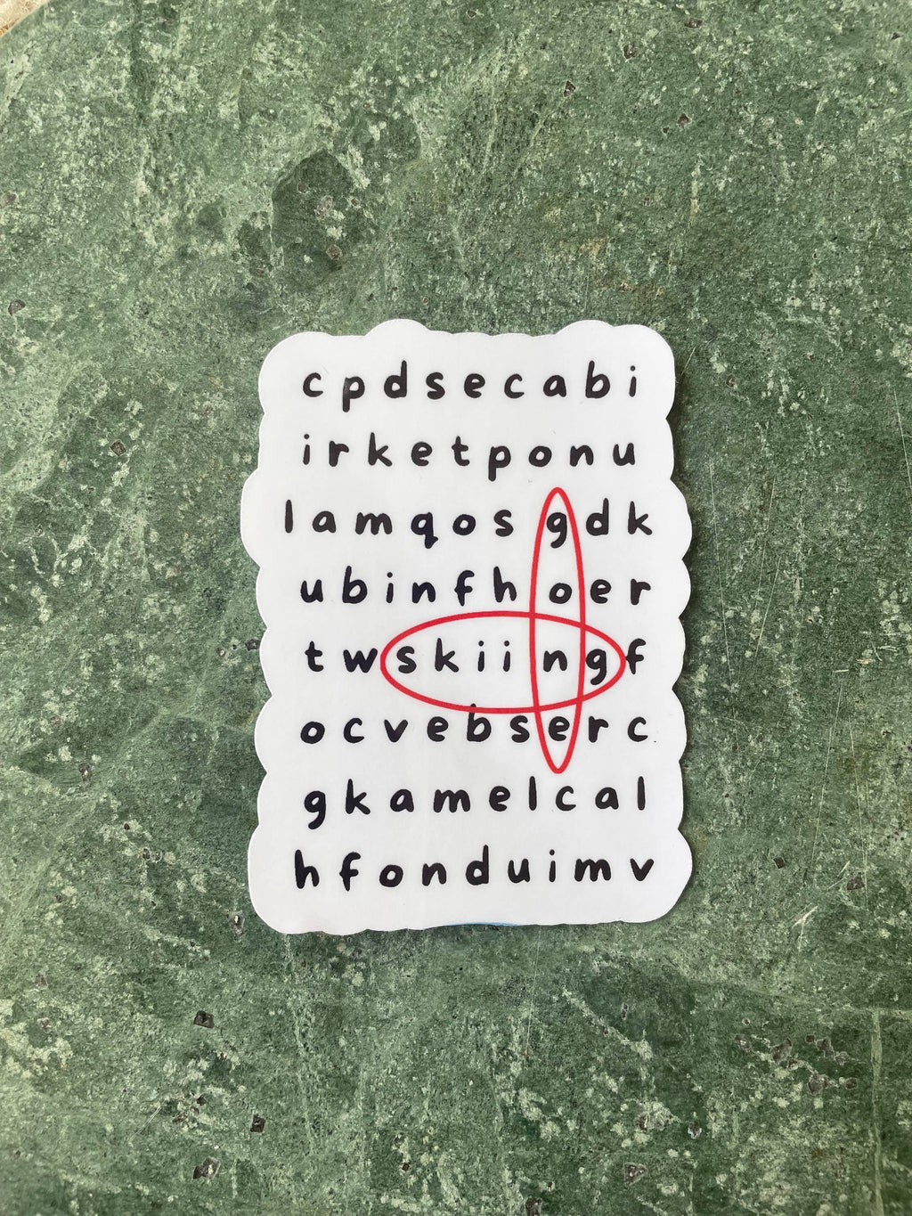 Gone Skiing Crossword Puzzle Sticker