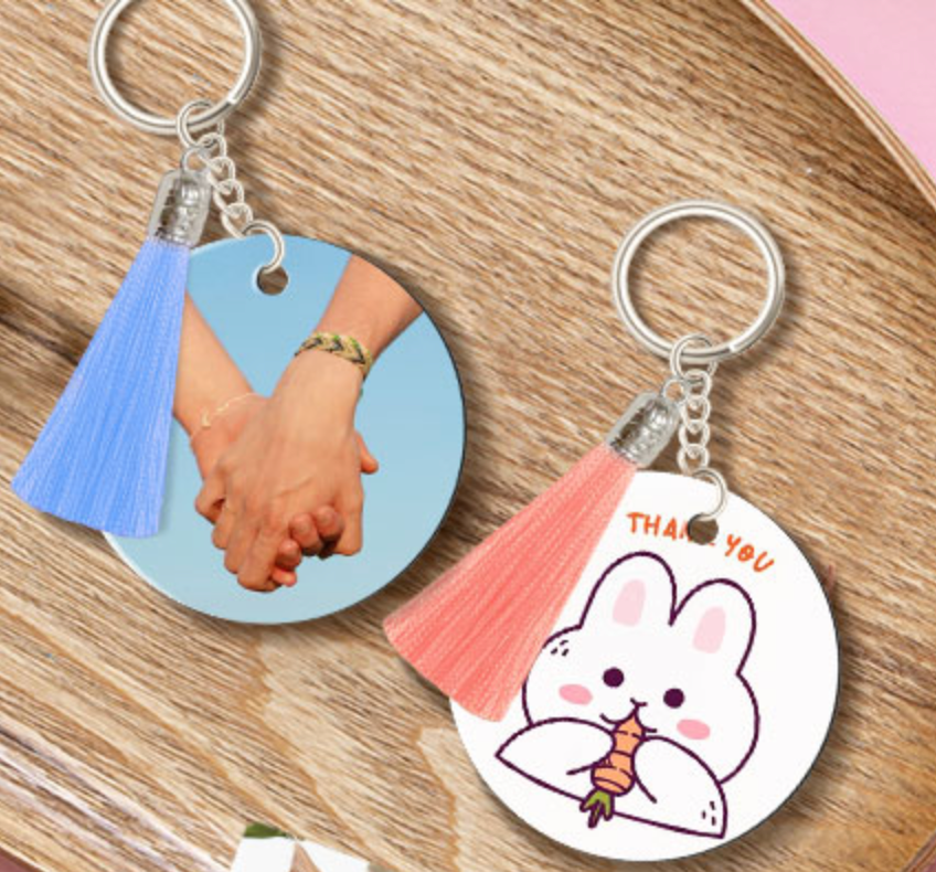 Customizable Sublimation Round Keychain with Tassel