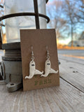 Nightcrawler Dangle Earrings, Silver Finish, Polym