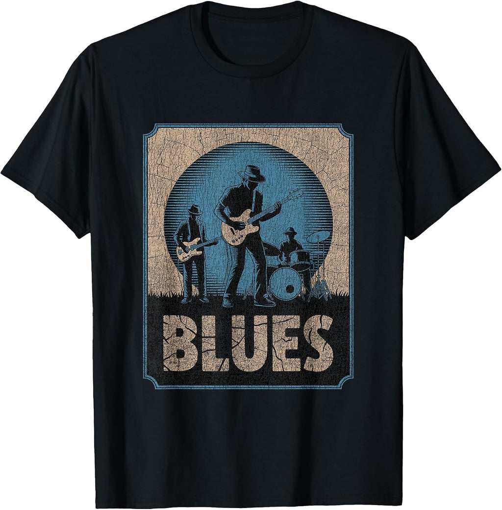 Electric guitar blues band vintage music style T-Shirt