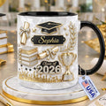 Personalized Graduation Mug - Gifts For Daughter Son From Mom Dad - 2D Flat Class Of 2026 Coffee Cup - College, High School, New Graduate Gifts For Friend, Newly Bachelor, Senior