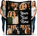 Custom Blanket Throws with Photos Text, Personalized with Picture Customizable, Customize Gifts for Women, Men, Mom, Dad, Couple, Girlfriend, Boyfriend, Husband & Wife