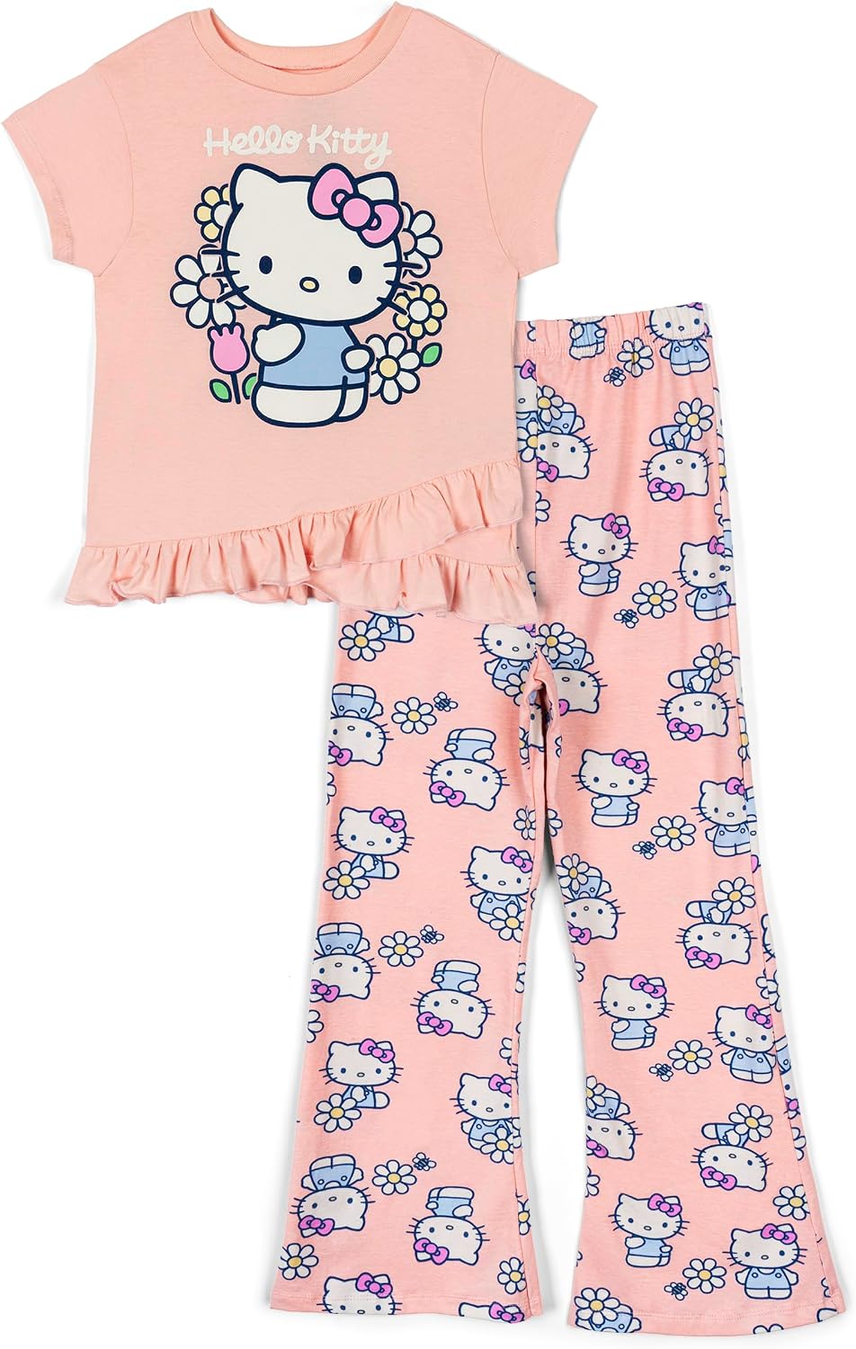 Girls T-Shirt and Leggings Outfit Set Toddler to Big Kid Sizes (4T - 14-16)
