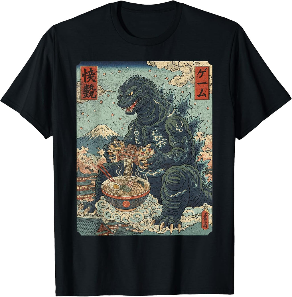 Funny Kaiju Gamer Ramen Video Game Japanese Anime