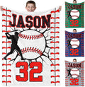 Personalized Baseball Blankets for Boys, Custom Flannel Soft Throw Blanket with Picture, Baseball Gifts for Kids Men