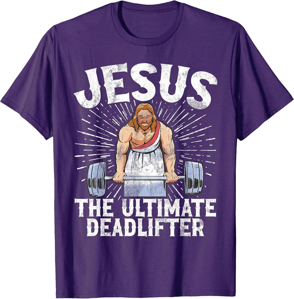 Jesus The Ultimate Deadlifter Bodybuilding Tee