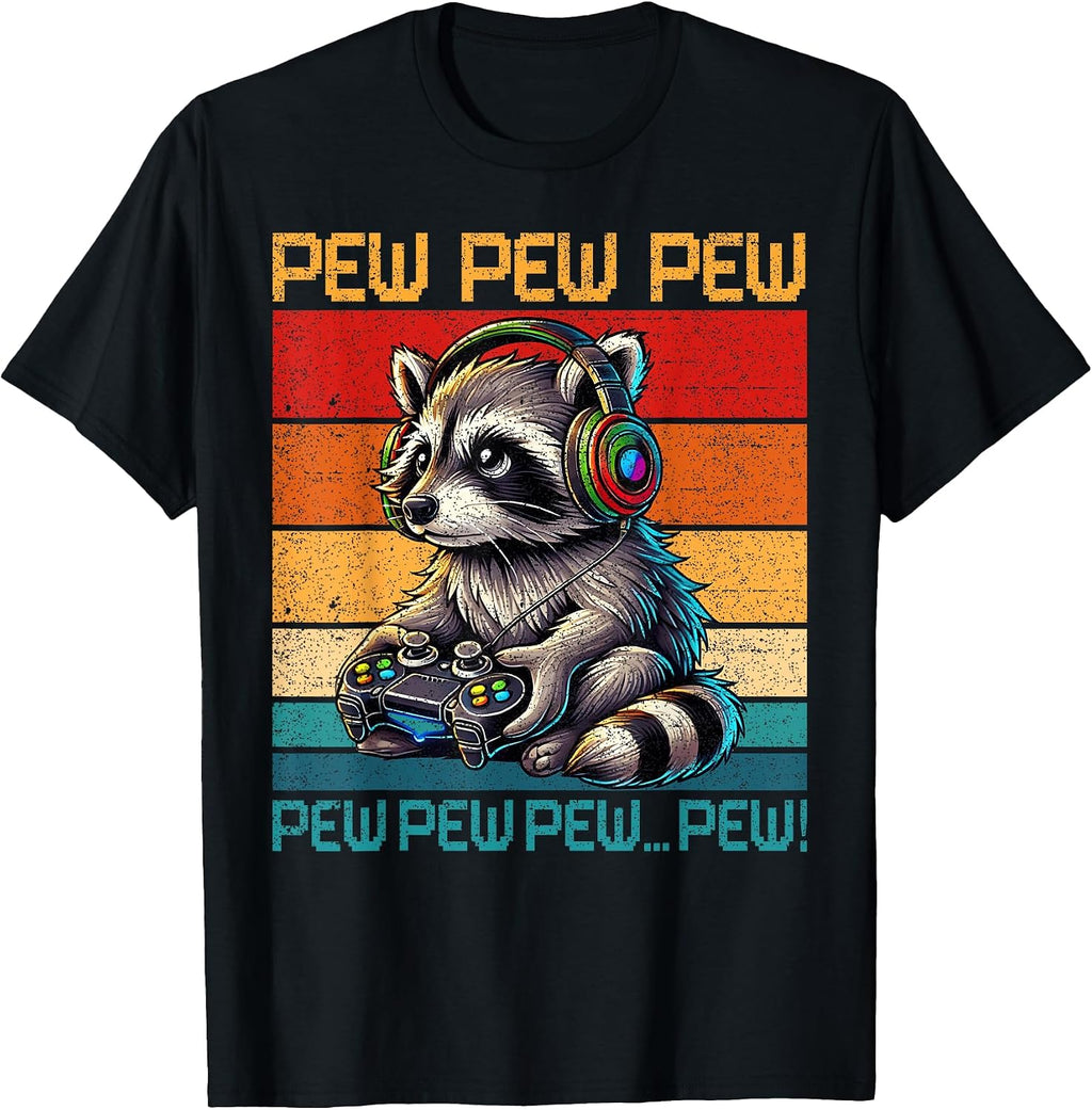 Funny Gaming Raccoon Gamer Video Games Retro