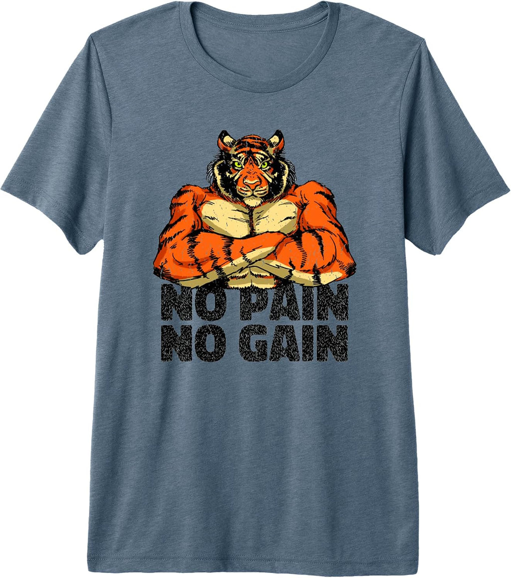No Pain No Gain Tiger Animal Beast Muscle Training