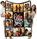 Ships Next Day Custom Blanket with Picture, Personalized Throw Blanket with Photo, Customize Customizable Blankets Customized Gifts for Mom, Dad, Couple, Girlfriend, Boyfriend, Wife and Husband
