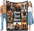 Custom Blanket with Picture, Personalized Blanket with Photo, Customized Blanket, Christmas Birthday Gifts for Women Men, Valentines Day Gifts for Girlfriend Boyfriend Her Him, Couple Gifts for Wife