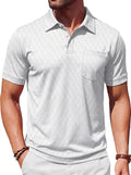 Men's Golf Polo Shirt Allover Print Stretch Dry Fit Breathable Moisture Wicking Short Sleeve Collared Polo