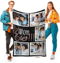 inkArts Best Mom Ever Custom Blanket with 5 Photos Personalized Picture Blanket Customized Gifts for Mom Grandma for Birthday Mother's Day Christmas, 15 Colors Available, 32"x48"