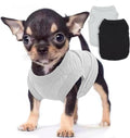 2-Pack Dog Shirts Summer Dog Clothes for Small Medium Dogs Boy, Teacup, Chihuahua, Yorkie, Pug and Cats, Solid Color Pet Tshirts Puppy Clothes, Small, Black+ Grey