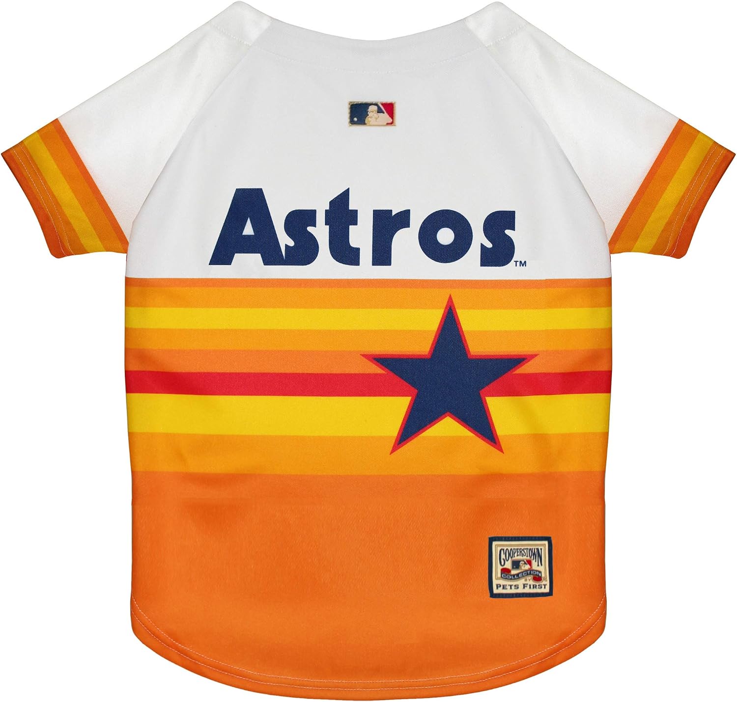 MLB Houston Astros Vintage Throwback Jersey for Dogs & Cats in Team Color. Comfortable Polycotton Material, Small