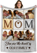 Customized Mothers Day Birthday Gifts for Mom from Daughter Son Kids Husband, Custom Blanket with Picture, Personalized Photo Blanket for Mama Wife Grandma, Mom Gifts for Anniversary Christmas