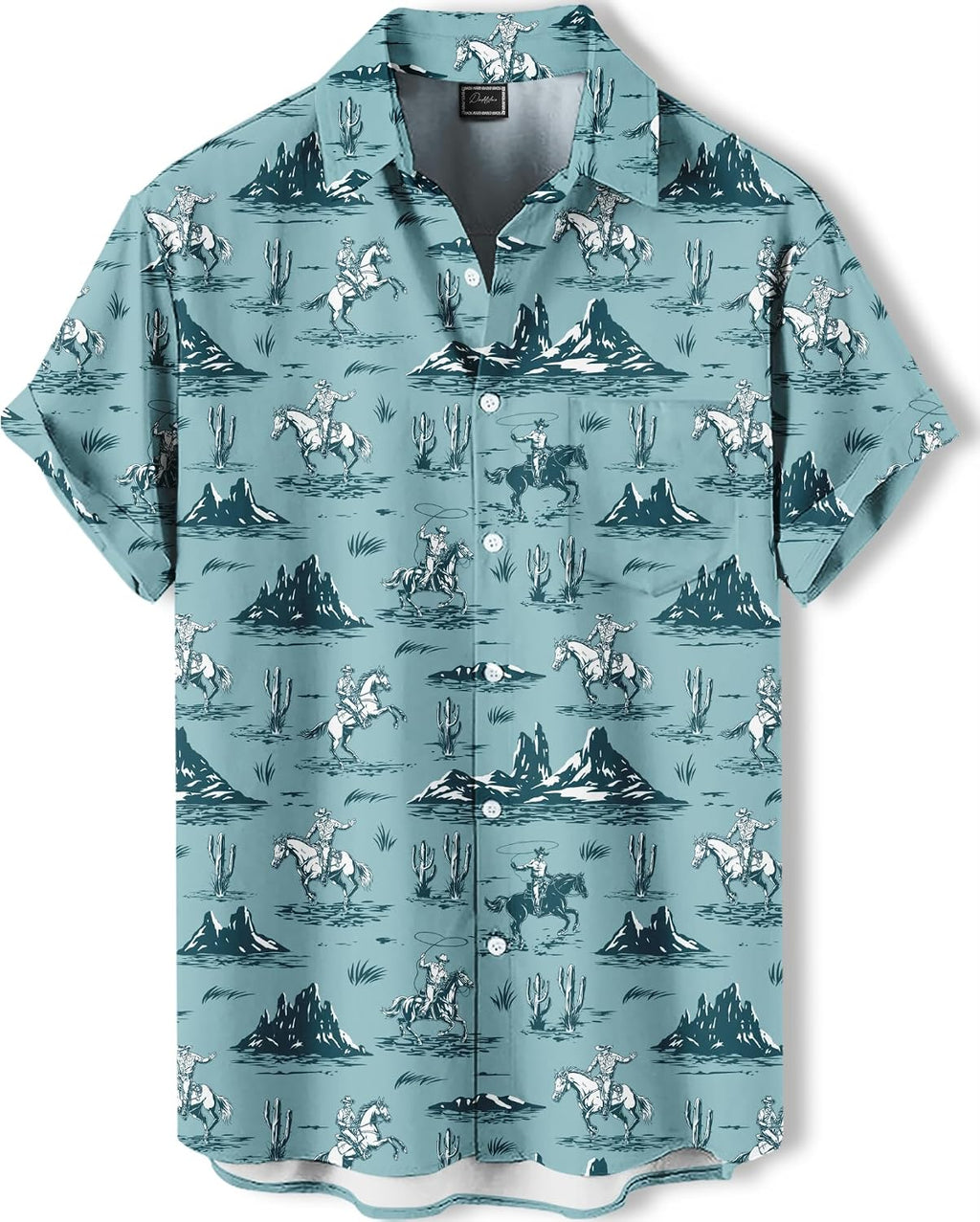 Men's Hawaiian Shirt, Novelty Tropical Graphic Print, Short Sleeve Vacation Shirt, Casual Beach Button Down