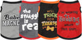 Elevate Your Pet's Seasonal Style with Playful Panache: 4-Piece Set of Dog Shirts Featuring Hilarious Printed Patterns for Airy Comfort in Summer and Fall Classic Set 1 Large