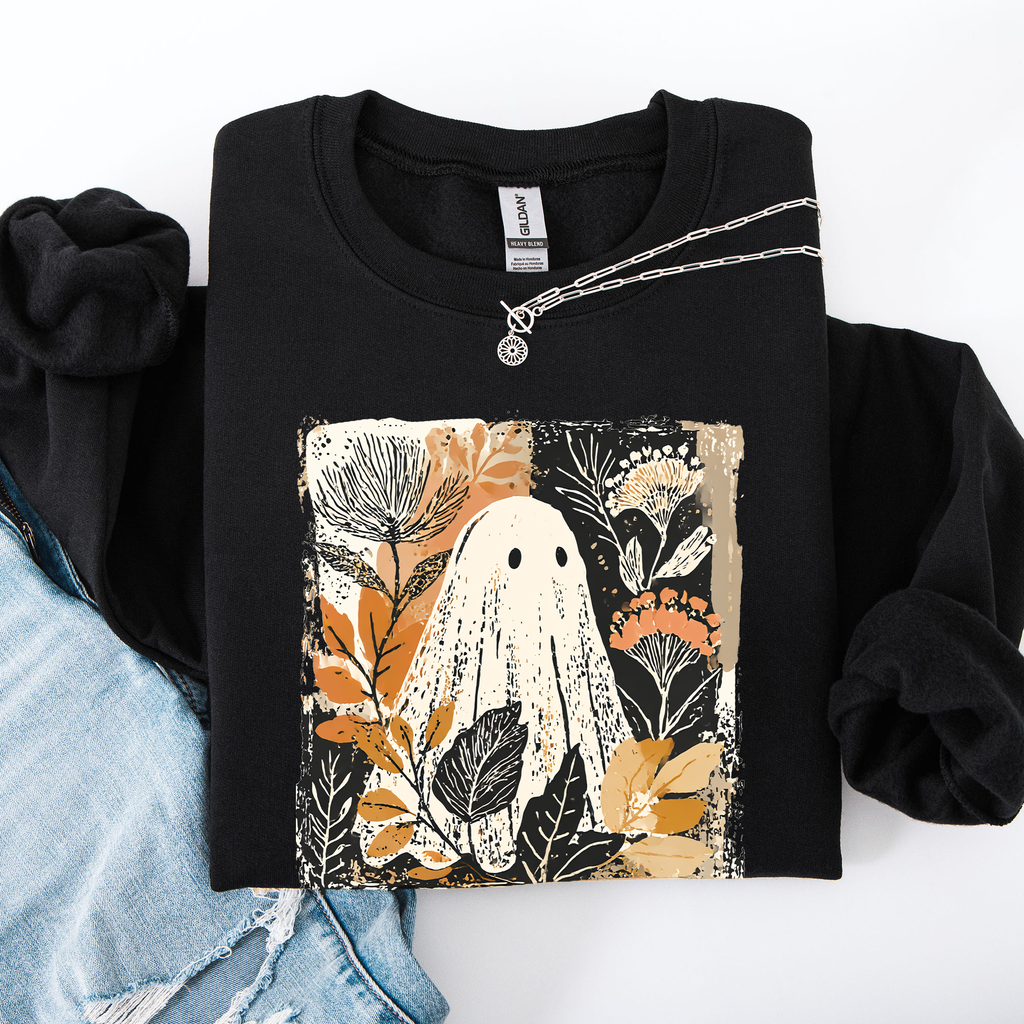 Vintage Ghost Halloween Autumn, Fall Sweatshirt