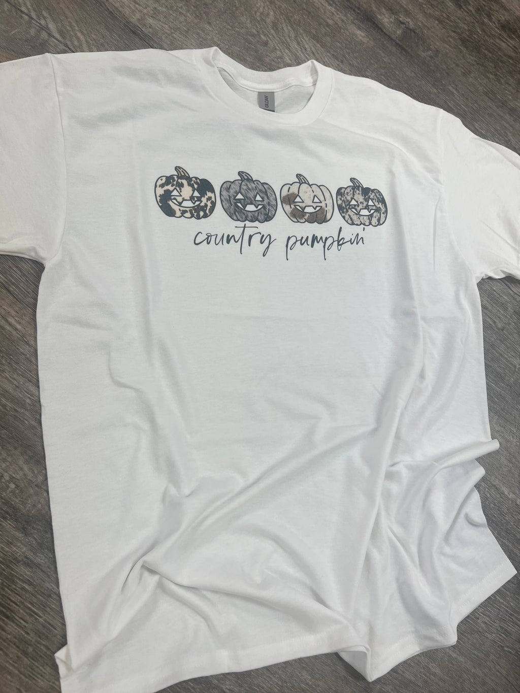 Country Pumpkin On White Tee