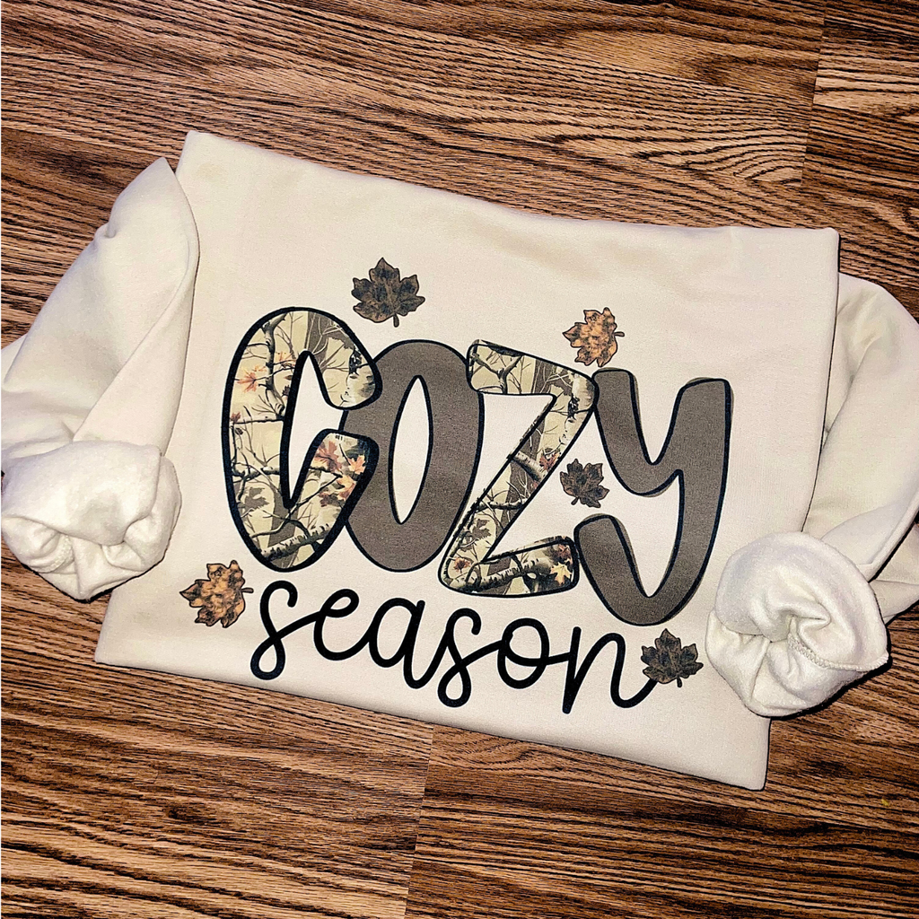 Camo Cozy Season Tan Sweatshirt