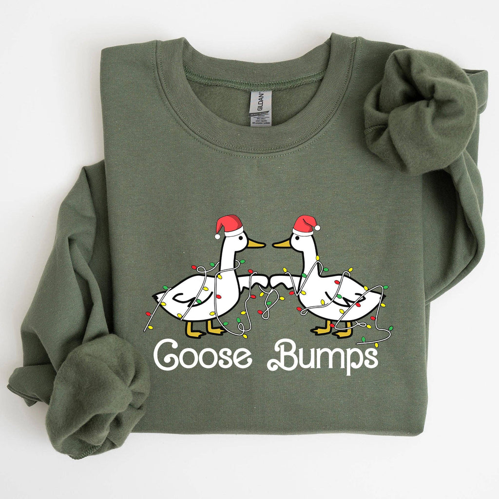 Goose Fist Bumps, Christmas, Santa, Funny, Xmas Sweatshirt