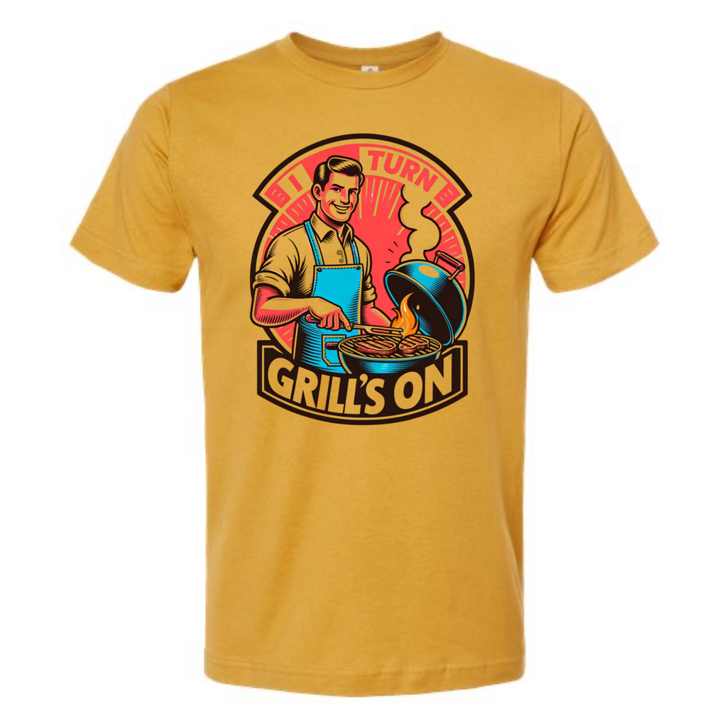 I Turn Grill's On / Grilling Bbq T-Shirt Multi Color Print
