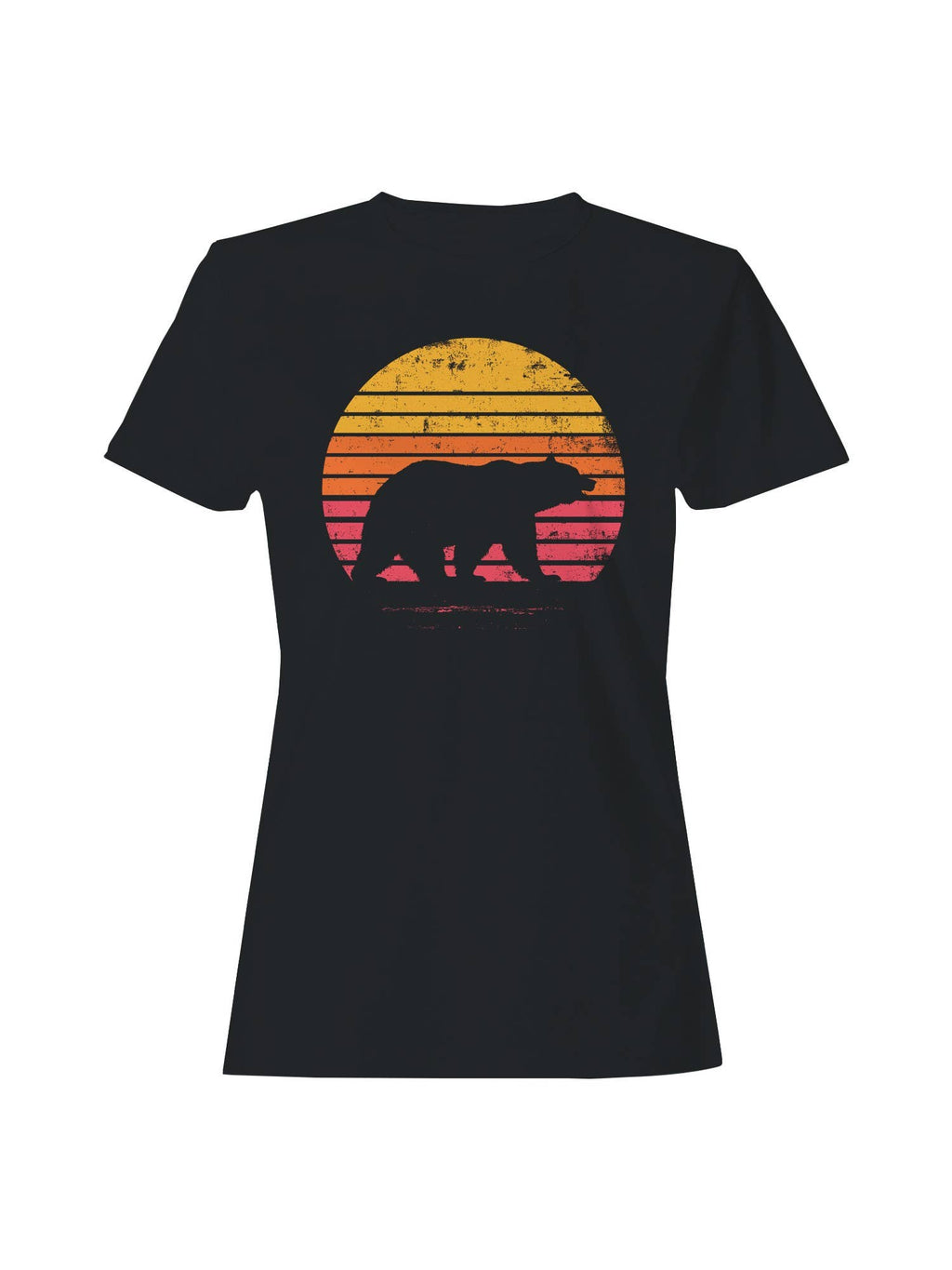 Vintage Sunset Bear Silhouette Women's T-Shirt
