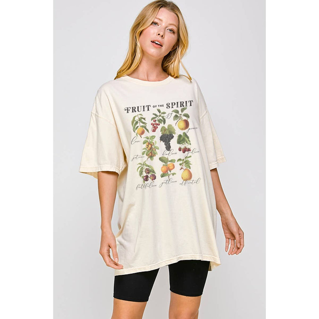 Fruit of the Spirit Vintage Graphic Oversized Tee