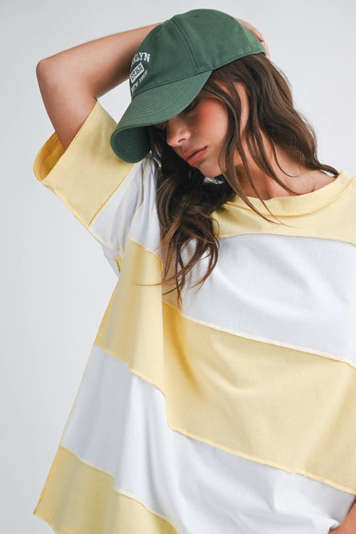 8417FN Polly Color Block Top
