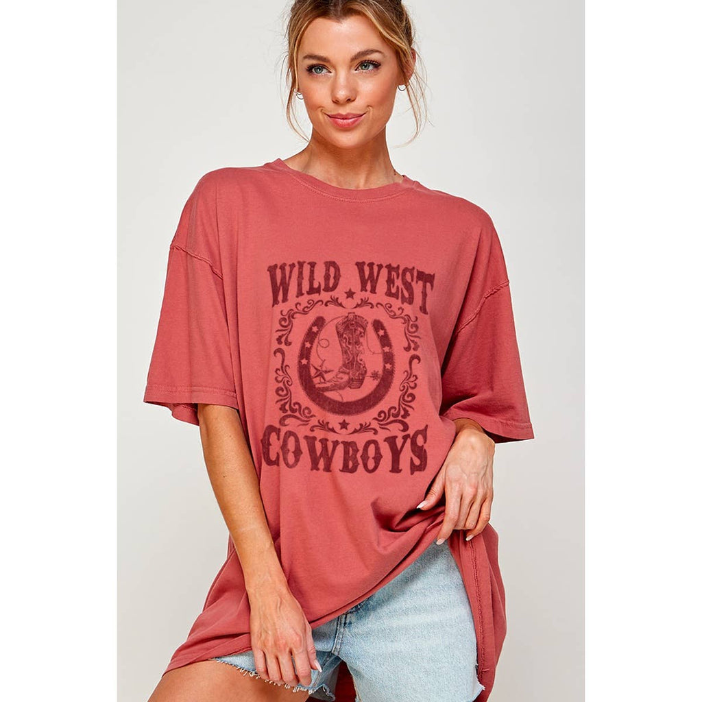 Wild West Cowboy   Graphic Oversized Tee