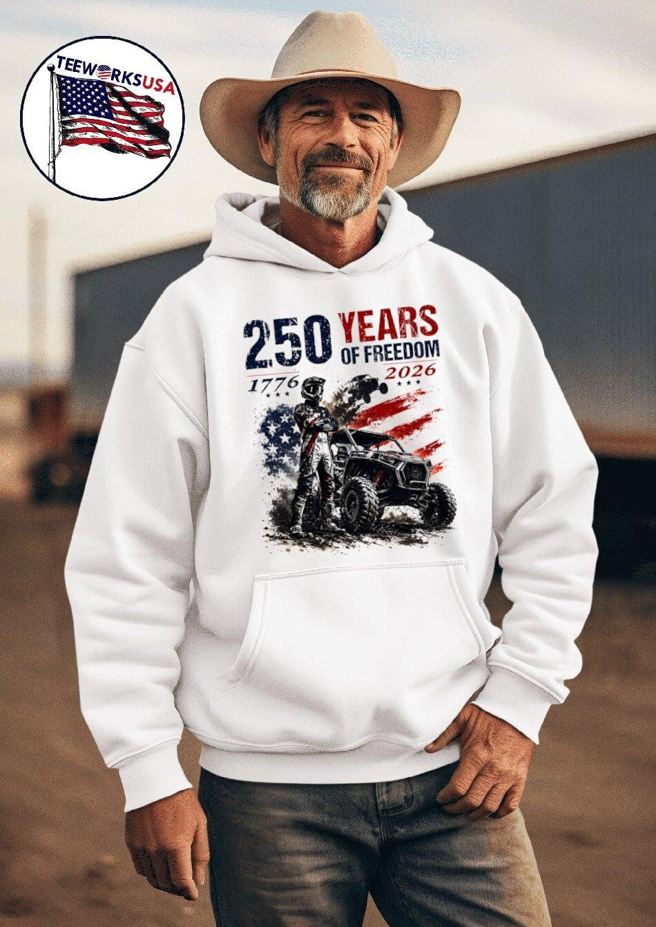 250 Years Of Freedom 1776 2026 Off-Road Racing Vehicle Shirt