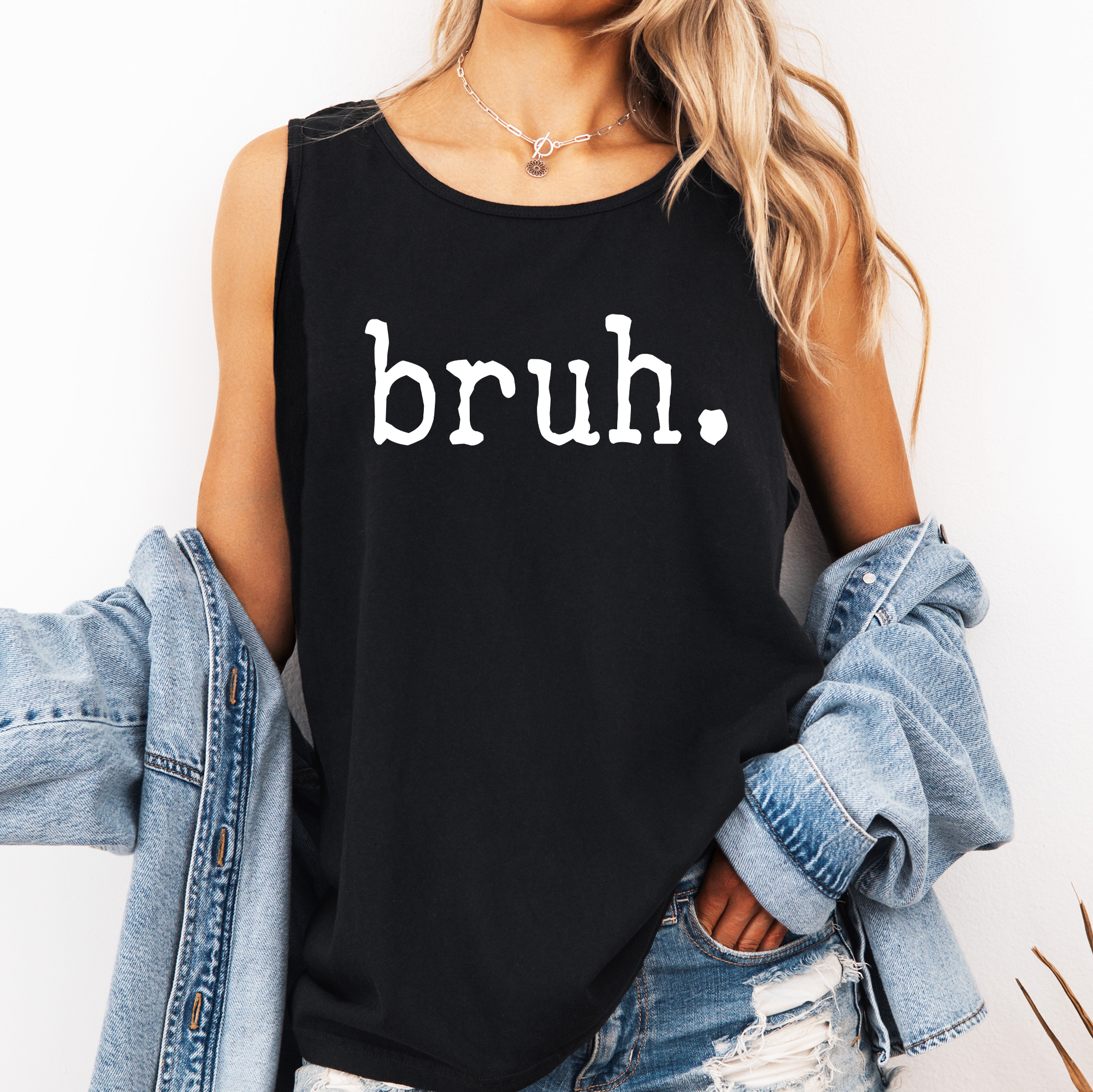 Bruh, Sassy, Sarcastic, Minimalist, Funny Tank Top