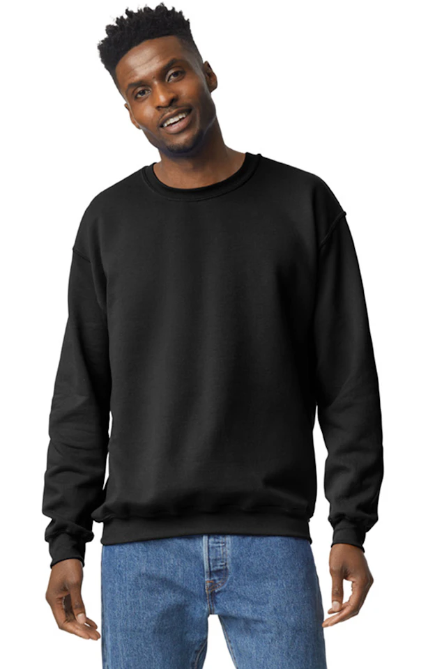 Custom Designed - Crew Sweatshirt (Black) Adult, Gildan, Heavy Blend 50/50 Fleece