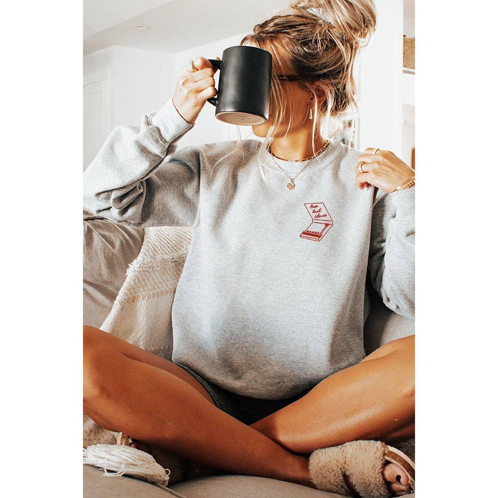 One Last Chance Valentine Embroidery  Graphic Sweatshirts