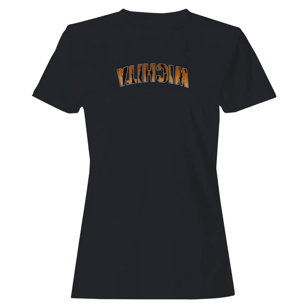 Michigan Tiger Fur Print Arch Text Women's T-Shirt