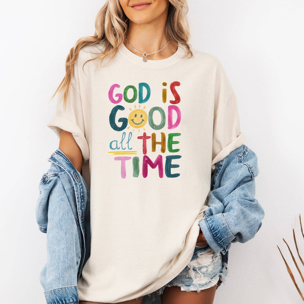 God Is Good All the Time Graphic Fall Tee - Graphic Tee
