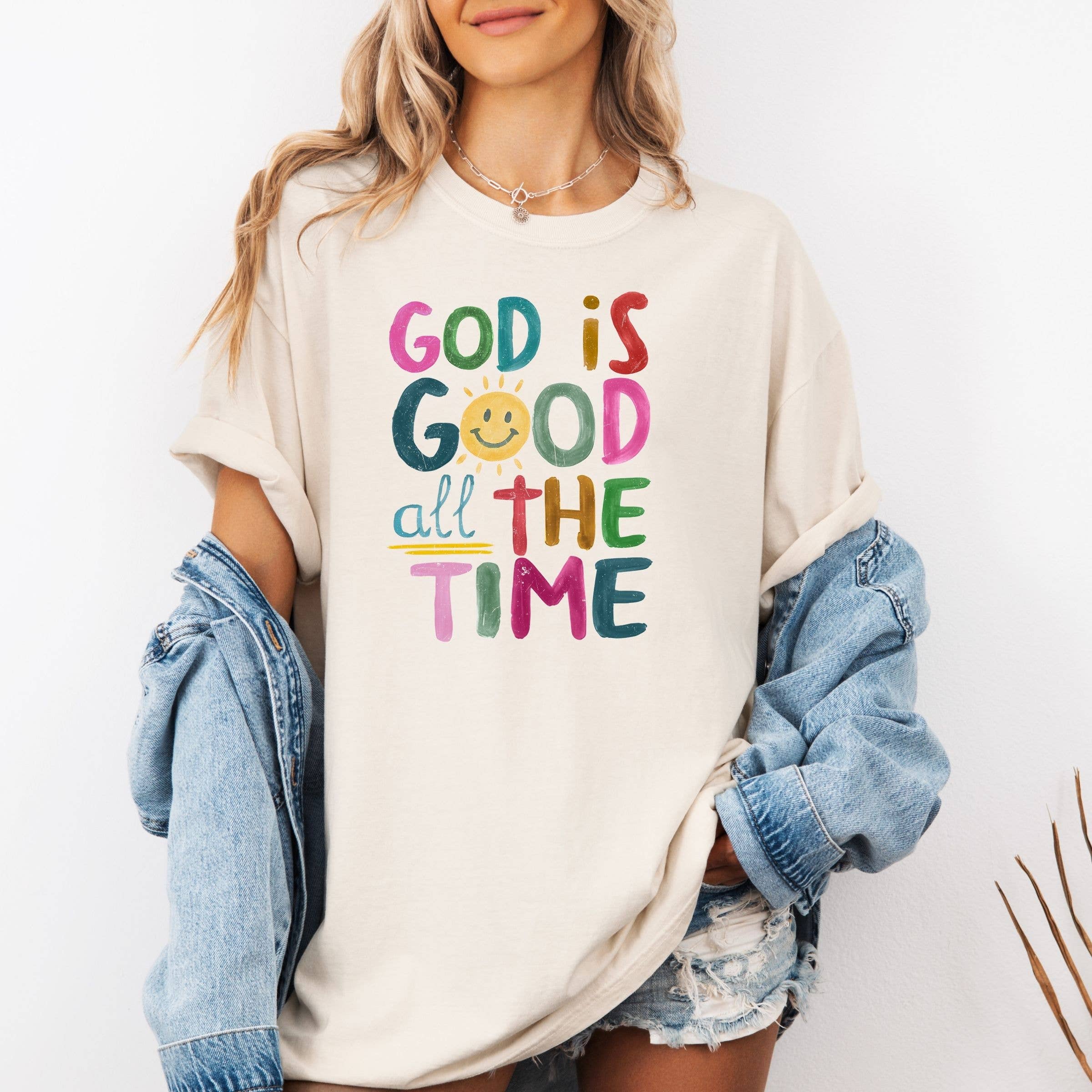 God Is Good All the Time Graphic Fall Tee - Graphic Tee