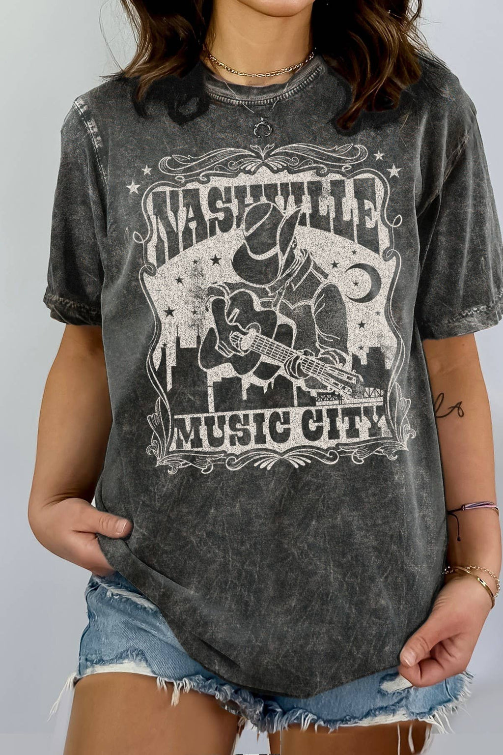 Nashville -  Vintage Mineral Graphic Print Top