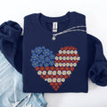 Floral Heart, Patriotic, USA, America 4th of July Sweatshirt