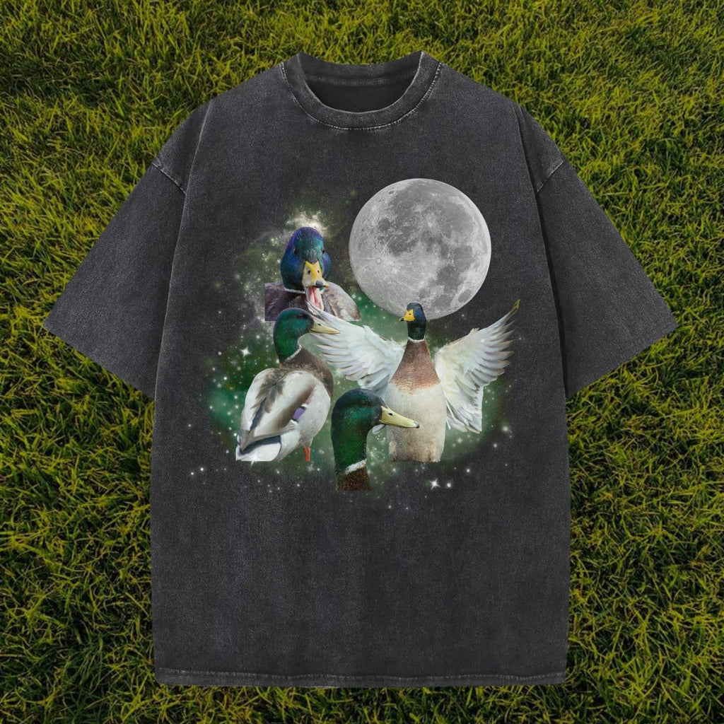 Vintage Style Mallard Duck Moon T-Shirt