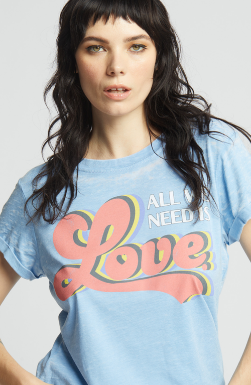 303363 - 130 All We Need Is Love Burn Out Graphic Tee