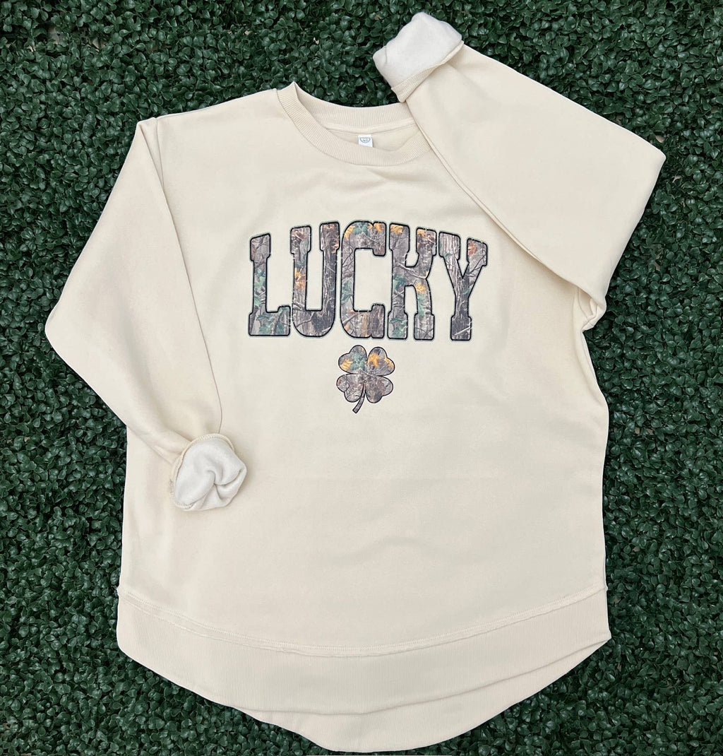 Lucky Camo Sweatshirt On Cream