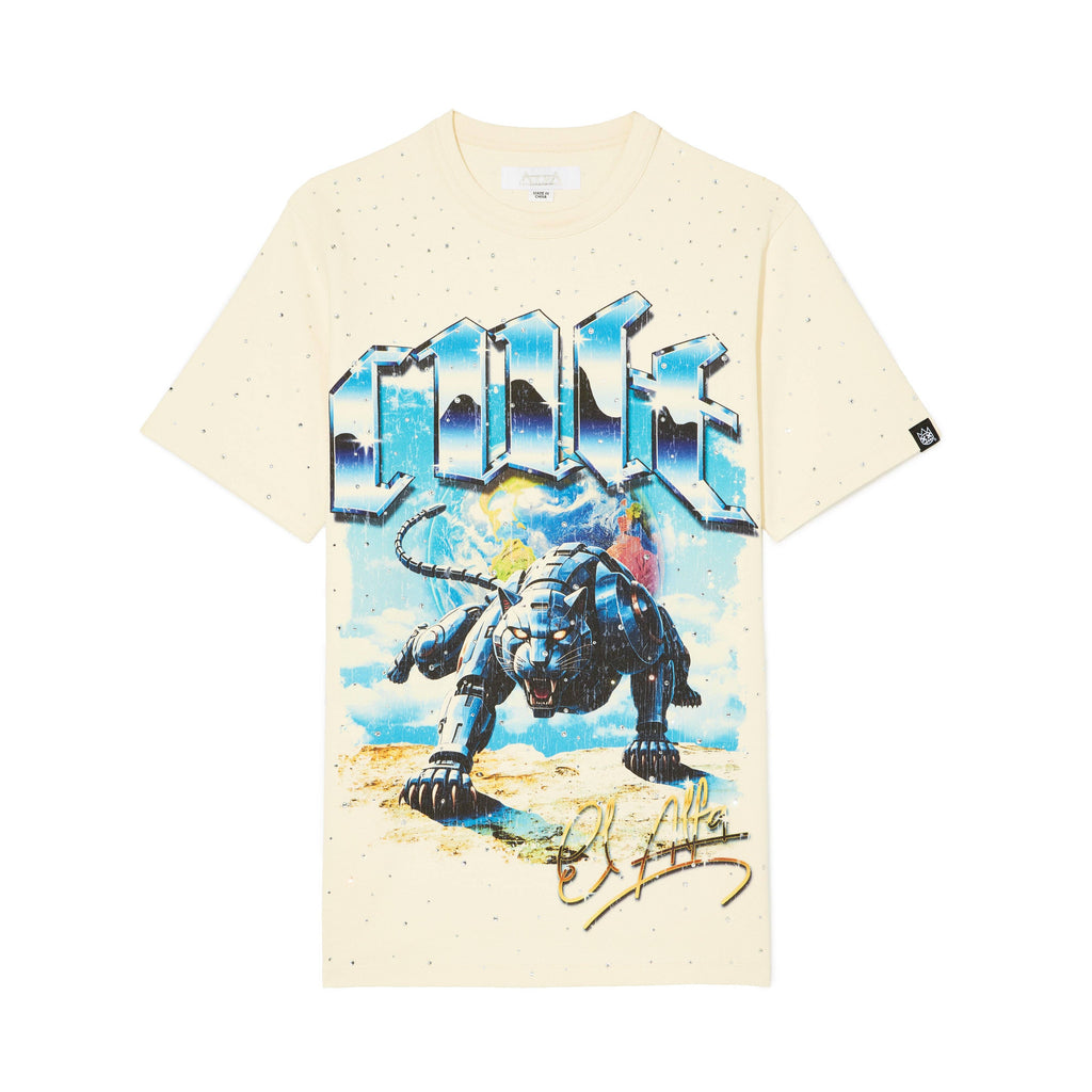 Cult X El Alfa Crew Neck Tee "Panther" in Winter White