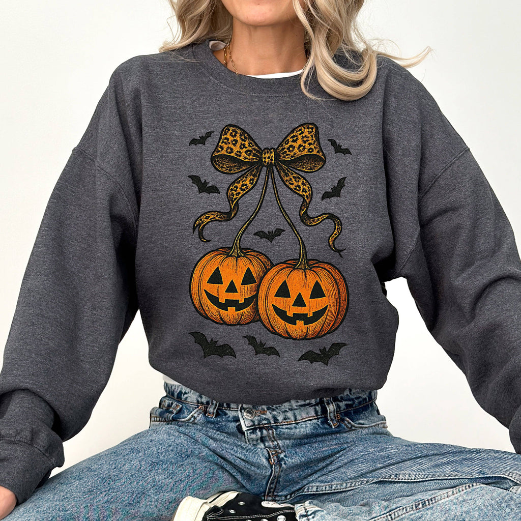 Pumpkin Coquette, Bow, Halloween, Costume, Fall Sweatshirt