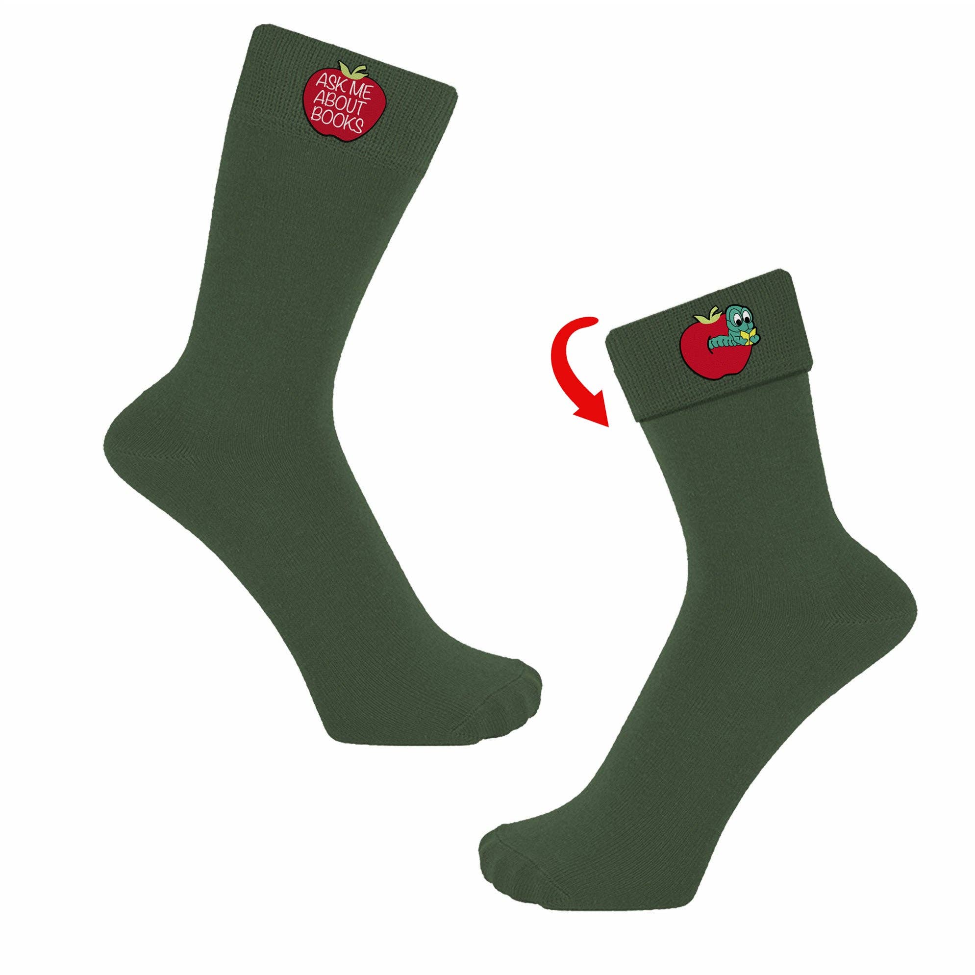 Womens Ask Me About Books Flip Socks