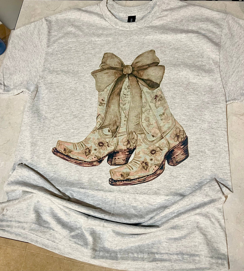 Country Boots and Bow Tshirt