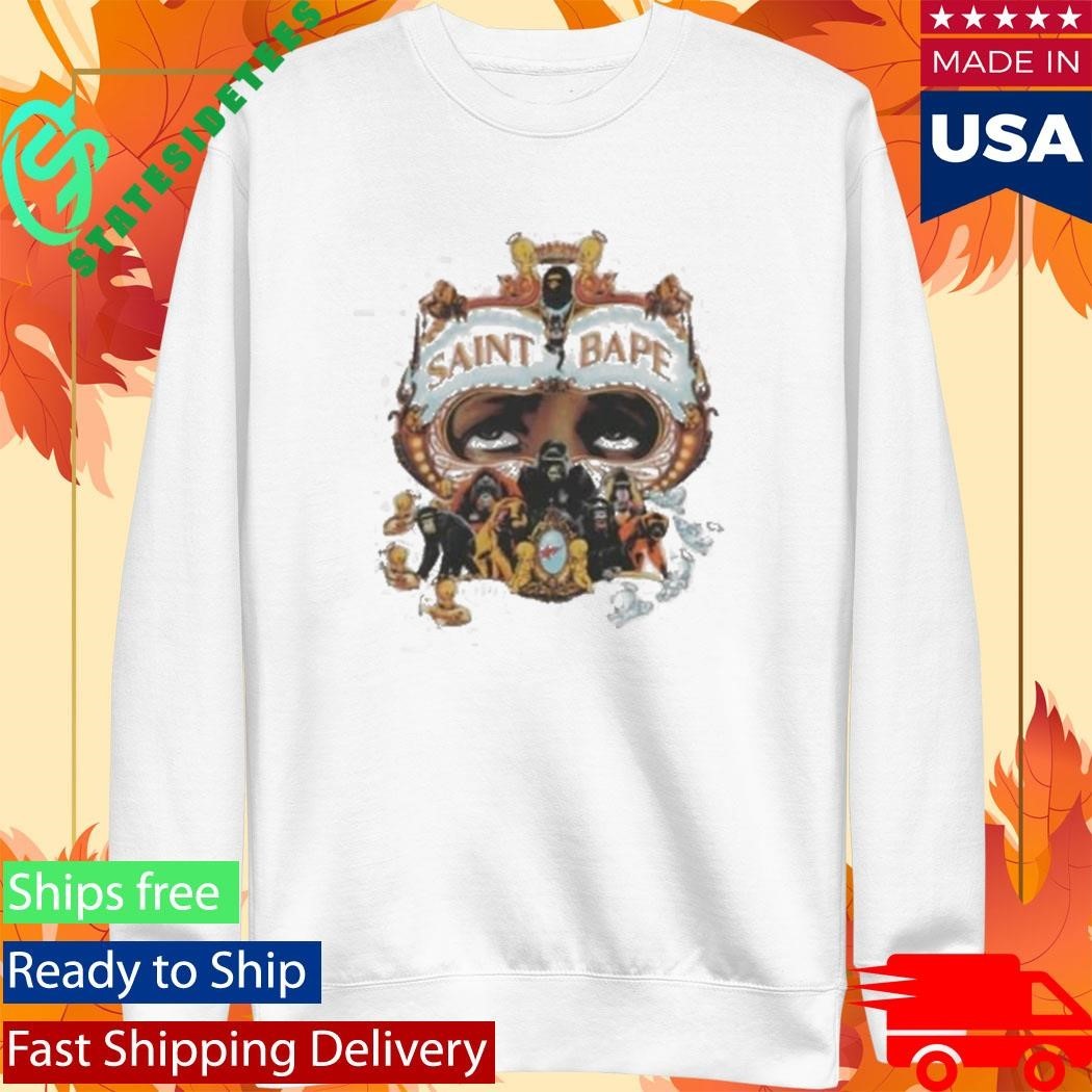 A Bathing Ape Bape X Saint Mxxxxxx Generation Shirt Unisex , , , Long Sleeve Tee
