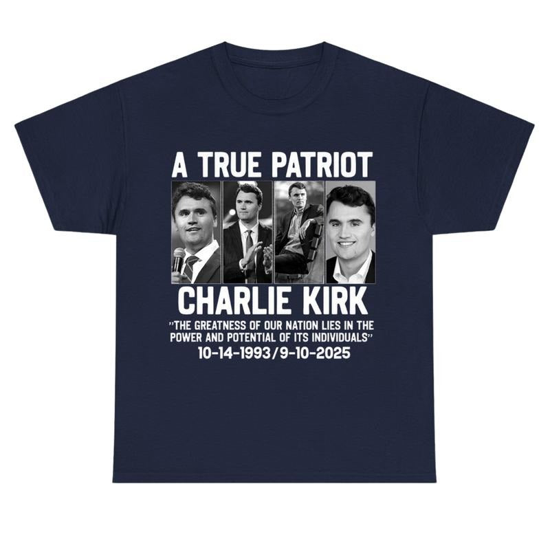 True American Patriotic Charlie Kirk Greatness Our Nation Lies Power Potential Individuals American Flag USA T-Shirts