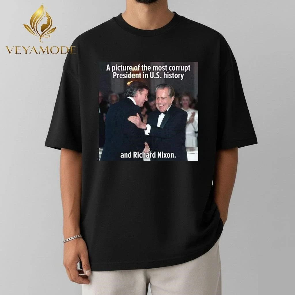 A picture of the most corrupt President in US history and Richard Nixon Trump tee Unisex , , , Long Sleeve Tee