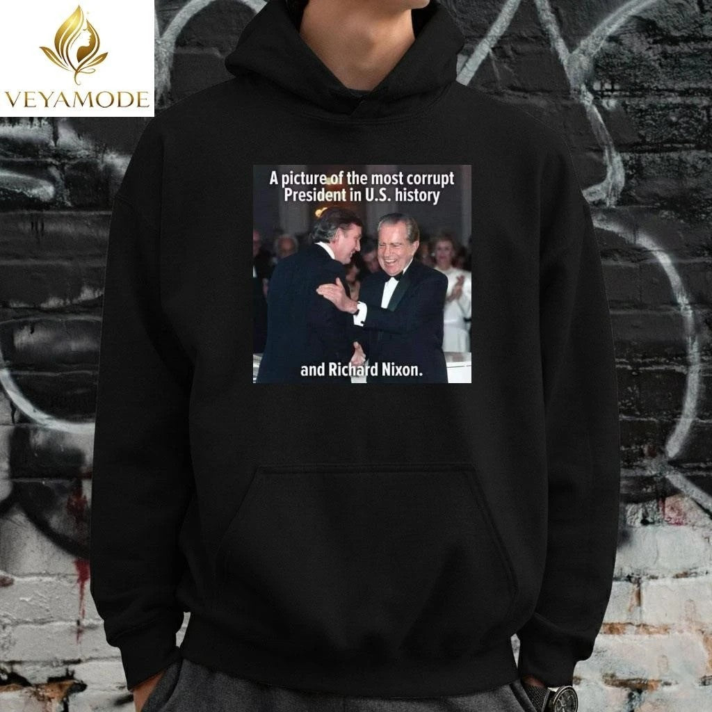 A picture of the most corrupt President in US history and Richard Nixon Trump tee Unisex , , , Long Sleeve Tee